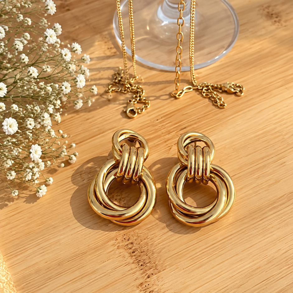 Royal Double Hoop Statement Earrings