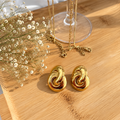 Royal Golden Interlocking Knot Earrings