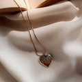 Silver Heart Wave Pendant Necklace