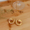 Golden Twisted Wave Earrings
