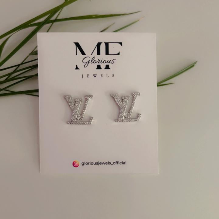 LV-Inspired luxe Studs