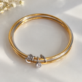 Aurelia Duo-Tone Charm Bangle