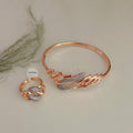 Rose Gold Twisted Elegance Bangle & Ring Set