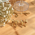Luxury Gold Ribbon Bow Earrings