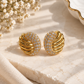 Gold Sculpted Cuff Earrings