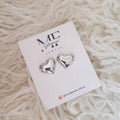 Silver Heart Stud Earrings