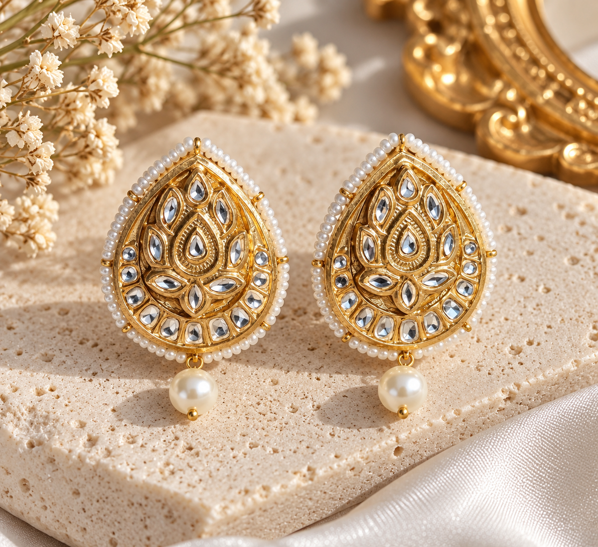 Royal Pearl Kundan Earrings