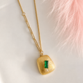 Emerald Green Gold Pendant Necklace