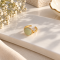Serena Green Stone Gold Ring