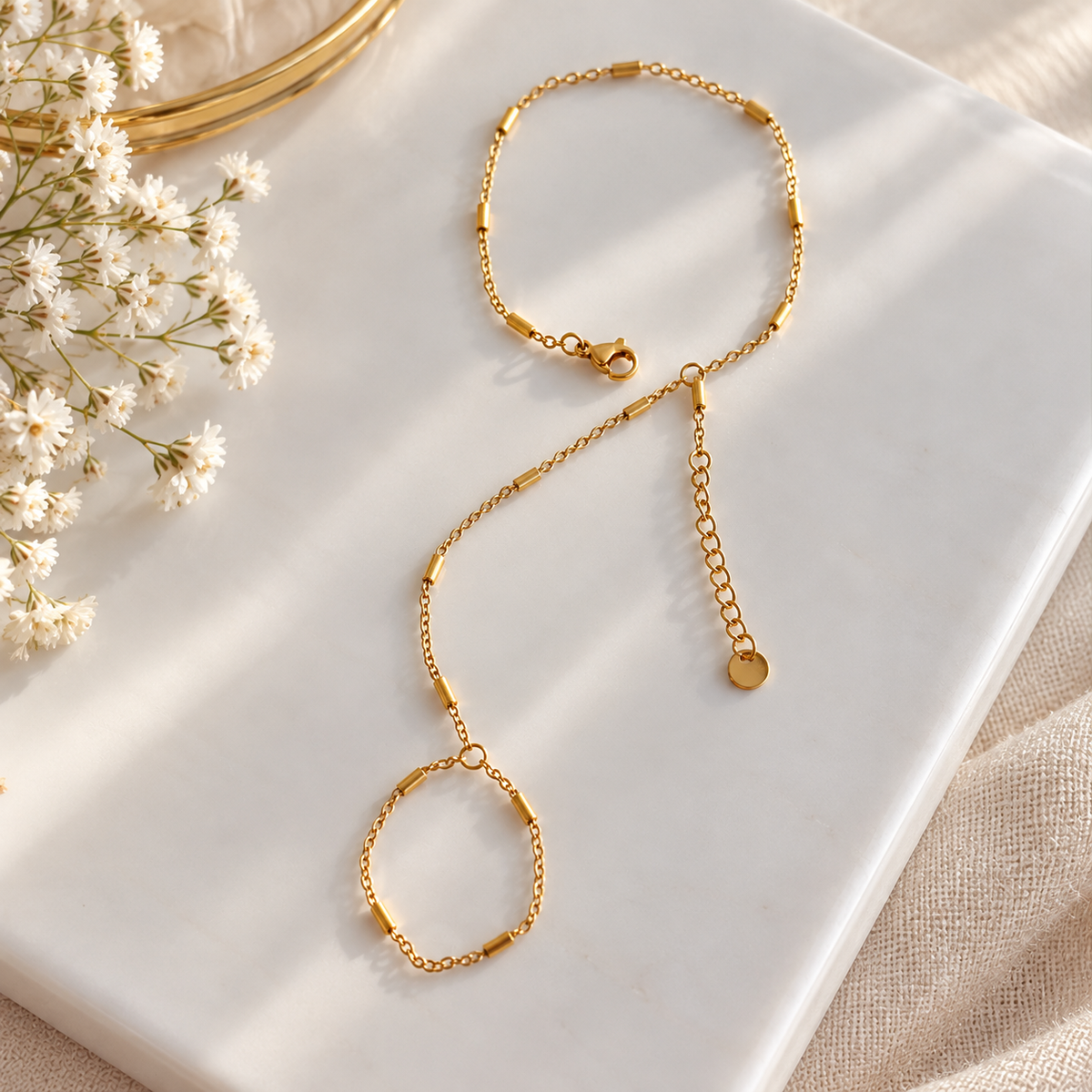Aurelia Delicate Hand Chain Bracelet