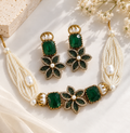 Emerald Pearl Floral Statement Set
