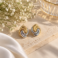 Golden Silver Swirl Earrings
