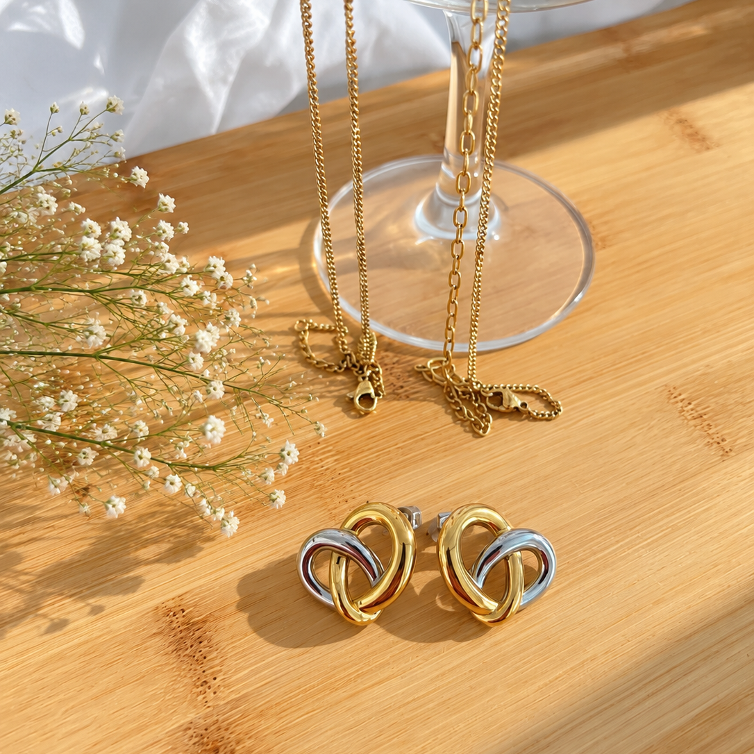 Royal Two-Tone Knot Earrings