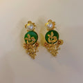 Turkish Style Emerald Pearl Earrings