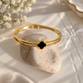 Luxe Black Clover cuff bangle